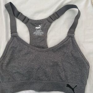 Puma Charcoal Racerback Sports Bra